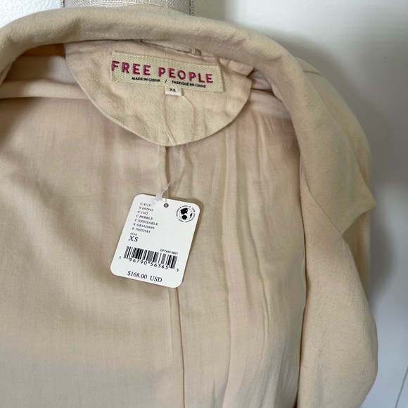 Womens Free People Beige Tie-Front Blazer Jacket - Picture 9 of 12